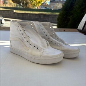 White High Top Vans : Size 8.5 : Laces Included ( not pictured )